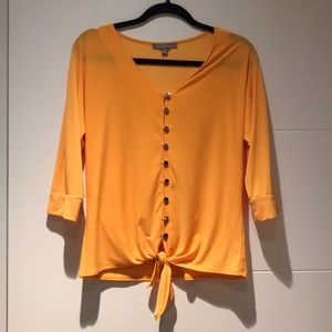 Three-quarter sleeve button down